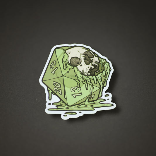 Melt Skull (Green) Sticker