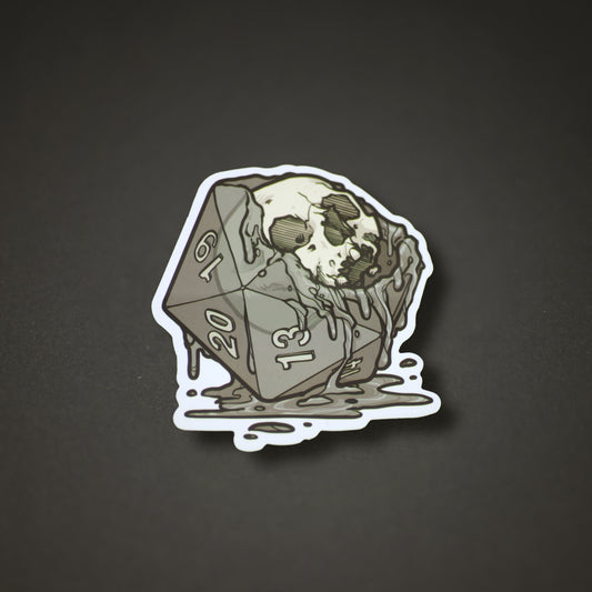 Melt Skull (Gray) Sticker