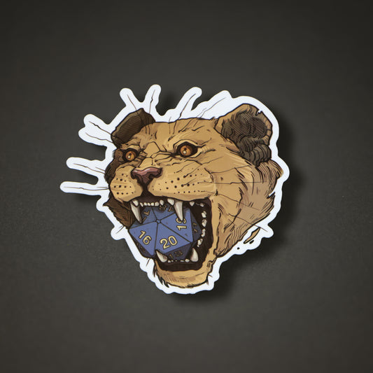 D20 Lion Sticker