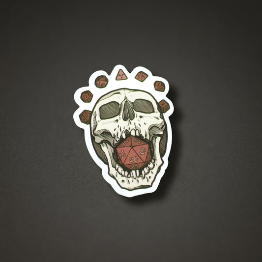 Skull Dice Crown (Red) Sticker